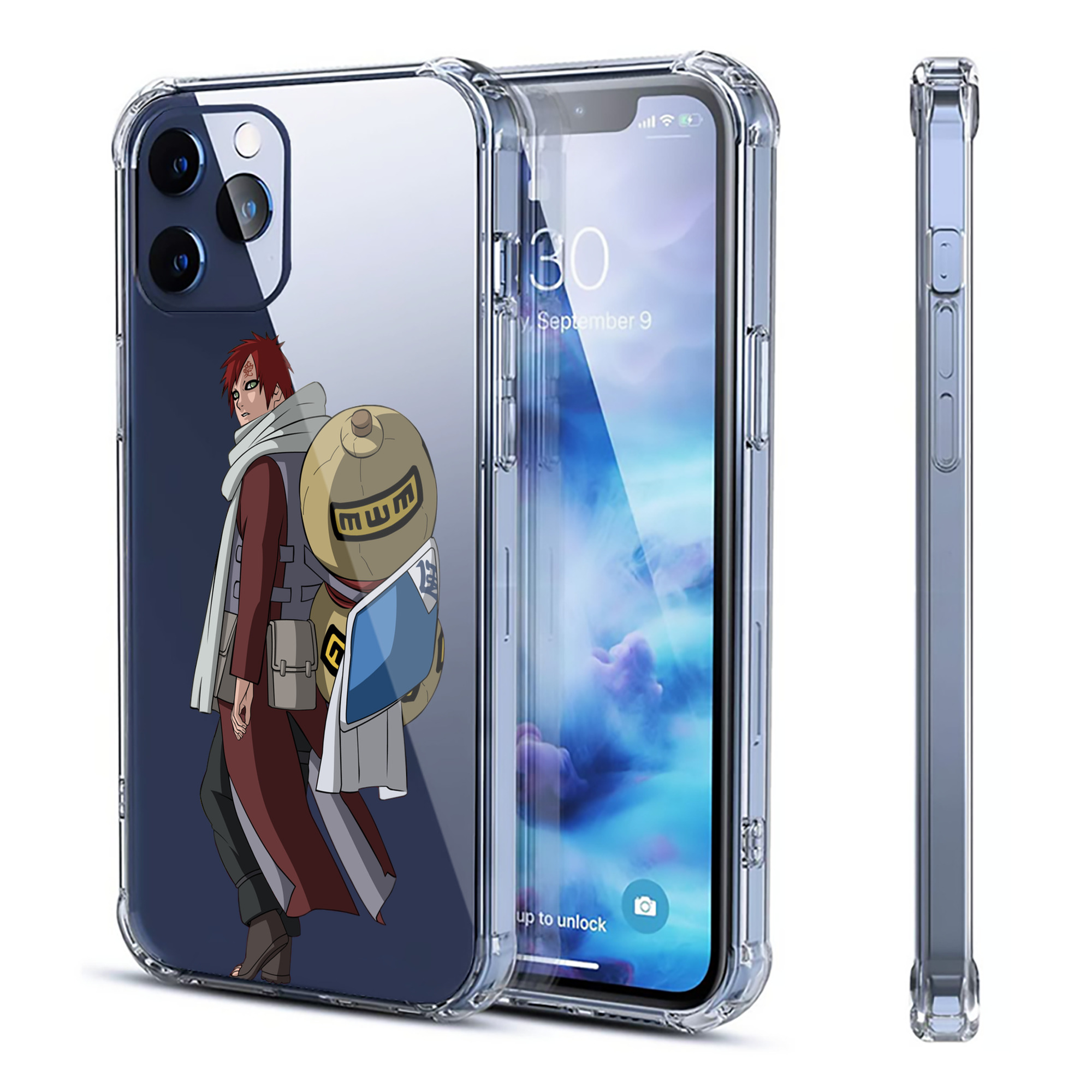 （画像用） NARUTO -ナルト- ガアラ Gaara 【iPhone 12シリーズ対応】透明スマホケース（クリアソフトケース）